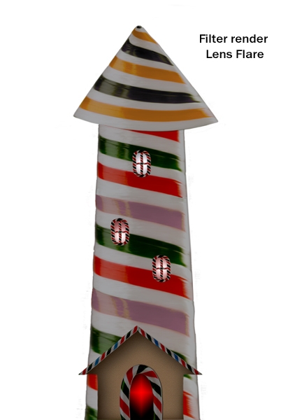 Creation of Candy cane lighthouse: Step 3